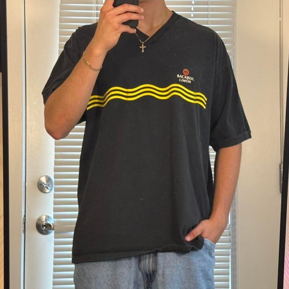 Bacardi Limon black & yellow V-neck t-shirt XL